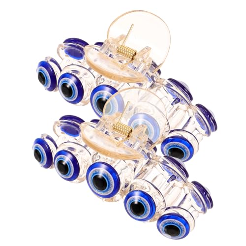 iplusmile 2 Stck Teiliges Blaue Evil Eye Haarklammern für Dickes Haar Große Stabile Haarspangen aus Robustem Resin Dekorative Haarklammern für Frauen Accessoire zum Fixieren und Stylen von iplusmile