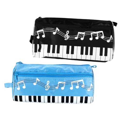 iplusmile 2 Stck Teiliges Federmäppchen mit Musiknoten und Klavierdesign Doppellagige Stifttasche Großer Stauraum Leicht und Tragbar Geeignet für Schüler Praktische Aufbewahrung von von iplusmile