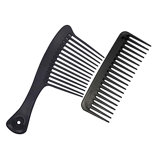 iplusmile 2 Stück Breiter Zahnkamm Teiliges Set für Lockiges Haar Leichter Langlebiger Haarkamm mit Komfortablem Griff für Friseure und Haushalt Schmerzfreies Entwirren bei Damen Herren und von iplusmile