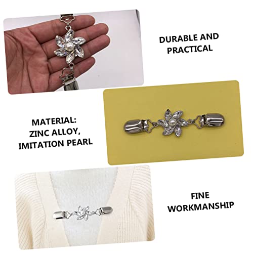 iplusmile 2 Stück Edle Cardigan Clips mit Zarten Perlen Sweater Brooch Clips für Damen Schal Klammern zum Sicheren Fixieren von Strickjacken und Tüchern Leicht und Formbeständig von iplusmile