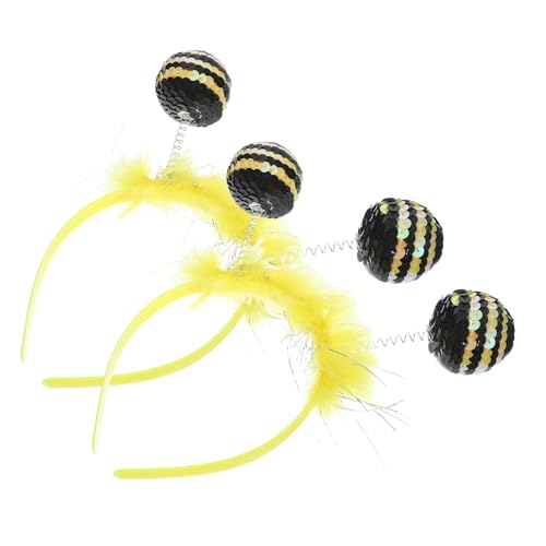 iplusmile 2 Stück Festliche Party Haarzubehör Bienenkopfschmuck Biene Tentakel Stirnband Kostümzubehör Biene Haarband Feiertagsstirnbänder für Mädchen Tuch Yellow von iplusmile