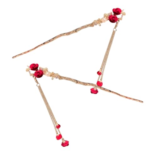 iplusmile 2 Stück Haarnadeln Rosen Haarstäbchen Vintage Haarschmuck für Mädchen Damen Robuste Haarstäbe für Dutt Vielseitig Einsetzbar für Festliche und Alltägliche Frisuren von iplusmile