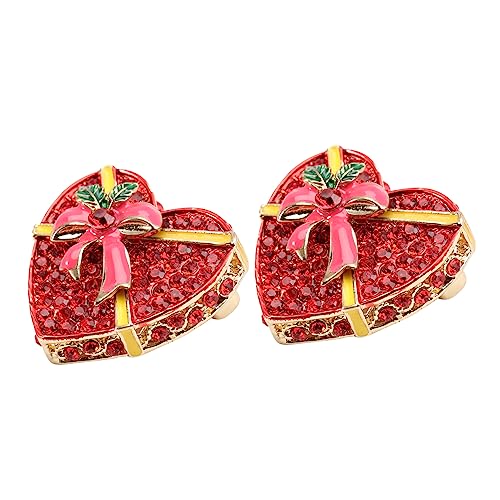 iplusmile 2 Stück Kreative Weihnachtsbroschen Herzform Anstecknadeln für Kleidung Pullover Schal Mütze Geschenkidee Stilvolle Brustnadeln von iplusmile