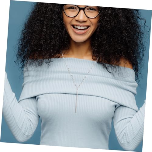 iplusmile 2 Stück Lange Schlichte Stick Anhänger Halsketten für Damen und Mädchen Silberfarbene Pulloverketten Schmuckstücke Angenehm zu Tragen für Familie und Freunde von iplusmile