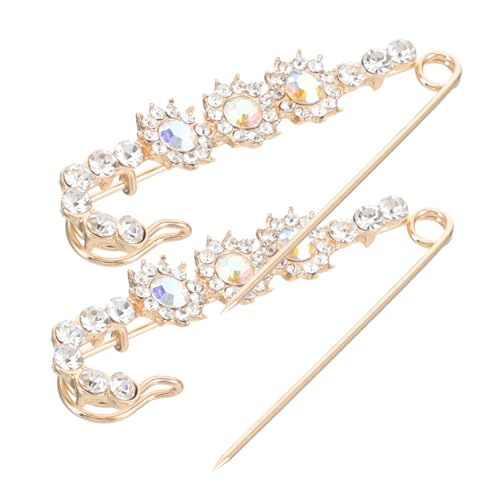iplusmile 2 Stück Metallbroschen mit Funkelnden Strasssteinen Vielseitige Anstecknadeln für Damen Schmuck Accessoires für Kleider Mäntel Pullover und Festliche Anlässe von iplusmile