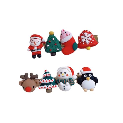 iplusmile 2 Stück Niedliche Teilig Weihnachts Haarclips mit Santa Claus und Rentier Design Festlicher Haarschmuck für Mädchen Party Kopfschmuck Weihnachten Haarnadeln für Weihnachtsfeier von iplusmile