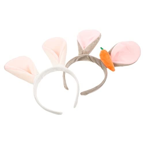 iplusmile 2st Ohrrettich-stirnband Mädchen Hase Kopfschmuck Entzückendes Häschen-stirnband Hasenohr Stirnband Osterhasen-ohr-stirnband Hasenkostüm Fee Stirnband Geschenk Tier Kind Stoff von iplusmile