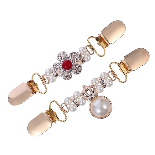 iplusmile 2 Stück Perlen Strickjacken Clips aus Legiertem Vintage Cardigan Verschlüsse Strapazierfähige und Sichere Pullover Clips im Schonend für Kleidung für von iplusmile