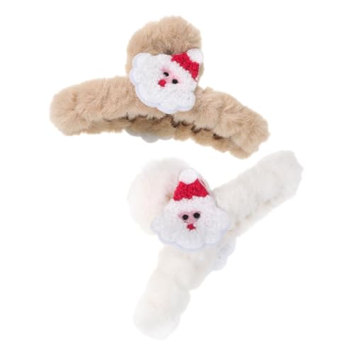 iplusmile 2 Stück Plüsch Haarspangen Weihnachts Haarklammern Große Leichte Haarklammer für Dickes Feines und Langes Haar Starke Griffkraft Komfortabel für Teenager Mädchen und Damen von iplusmile