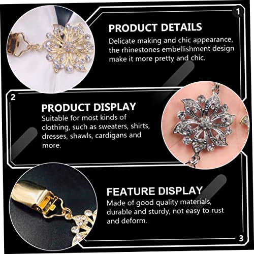 iplusmile 2 Stück Retro Cardigan Clips Damen Strickjacken Spangen mit Hohlblumen Design Stabile Vintage Pullover Clips für Kleider Schals Cardigans Kleidungsklammern in Gold und Silber von iplusmile