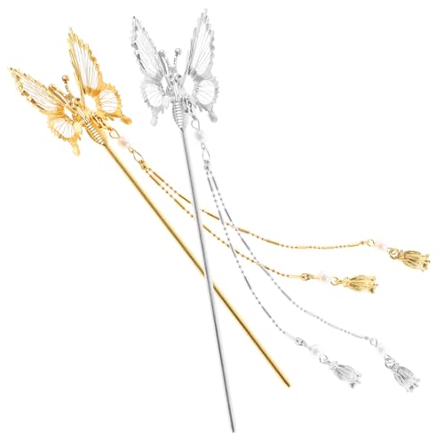 iplusmile 2 Stück Silber und Gold Butterfly Haarschmuck Haarnadeln mit Quaste Metall Haarstäbchen für Damen Rustikale Hochzeits und Hanfu Haarbun Accessoires Frisurhalter für Festliche iplusmile 2 Stück Silber und Gold Butterfly Haarschmuck Haarnadeln mit Quaste Metall Haarstäbchen für Damen Rustikale Hochzeits und Hanfu Haarbun Accessoires Frisurhalter für Festliche von iplusmile