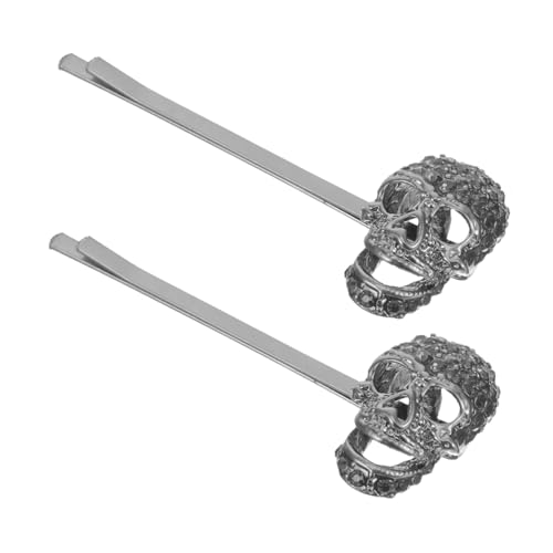iplusmile 2 Stück Skull Haarspangen mit Strasssteinen Halloween Haarschmuck Damen Punk Haarklammern für Party Kostüm und Gothic Styling von iplusmile