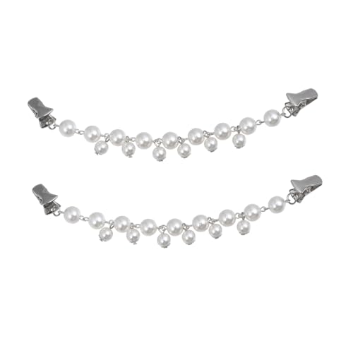 iplusmile 2 Stück Teiliges Abnehmbare Strickjackenclips mit Vintage Perlen Hitze und Kältebeständig Stilvolle Pulloverketten für Damen Cardigan Schließen für Besondere Anlässe von iplusmile