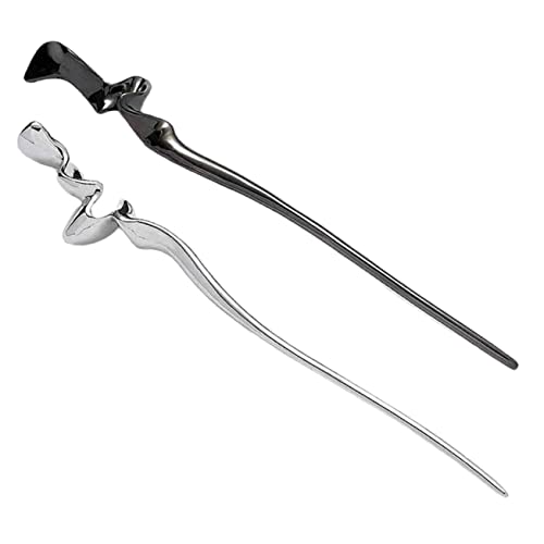 iplusmile 2 Stück Teiliges Damen Haarforken Retro Metall Haarnadeln Vintage Design für Lange Haare Vielseitig Einsetzbar Farblich Zufällig für Alltag und Festliche Frisuren Zufällige Farbe von iplusmile