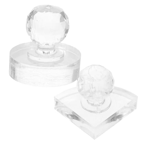 iplusmile 2 Stück Teiliges Eyeshadow Pressing Tool Langlebige Acryl Stempel für Lidschatten Puder Transparente Oberfläche Einfache Reparatur Loser Paletten von iplusmile