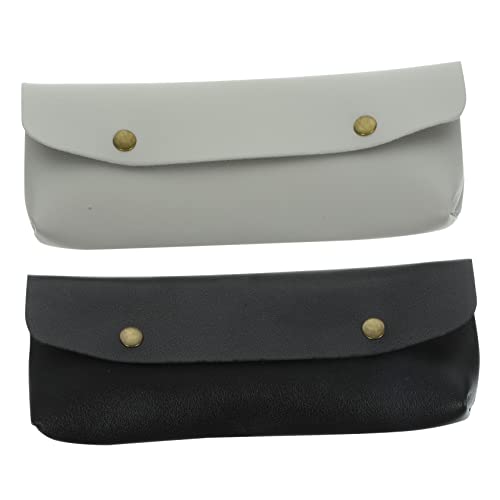 iplusmile 2 Stück Teiliges Make Up Pinsel Organizer aus Langlebigem PU Kleine Kosmetiktasche und Stifteetui für Mädchen Tragbar Robust für Reisen Schule und Alltag Schwarz von iplusmile