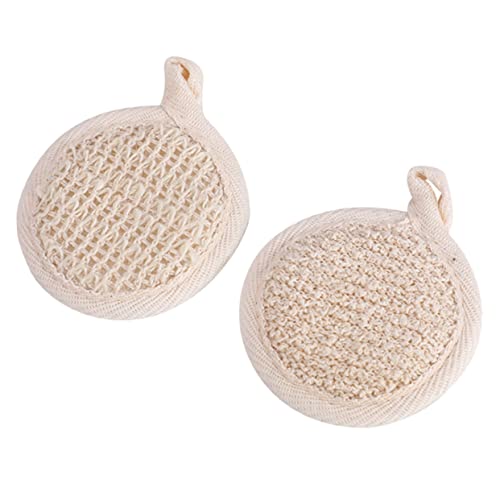 iplusmile 2 Stück Teiliges Peeling Handtuch Duschschwamm Weiche Hautfreundliche Badebälle mit Natürlicher Struktur Sanftes Körperpeeling Rückenschonend für Entspannende Duschen und Glatte von iplusmile