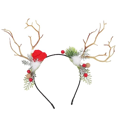 iplusmile 2 Stück Teiliges Rentier Geweih Haarreif Weihnachts Stirnband Party Haarband Komfortabel Einheitsgröße Festlich Haarschmuck für Erwachsene von iplusmile