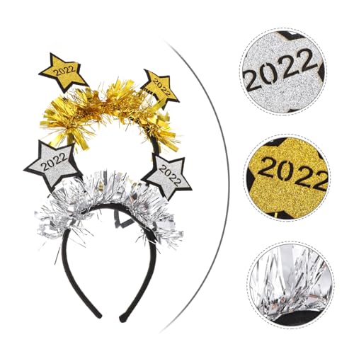 iplusmile 2 Stück Teiliges Stern Haarreifen Leichtes Kopfband für Silvester Party Festliches Year Haarschmuck Bequemes Design für Damen und Mädchen von iplusmile