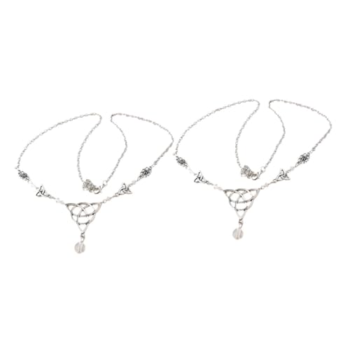 iplusmile 2 Stück Teiliges Stirnkette aus Legierung Haarschmuck Kopfkette für Frauen Mädchen Hochzeit Party Alltag Stabile Modisches Braut Accessoire von iplusmile