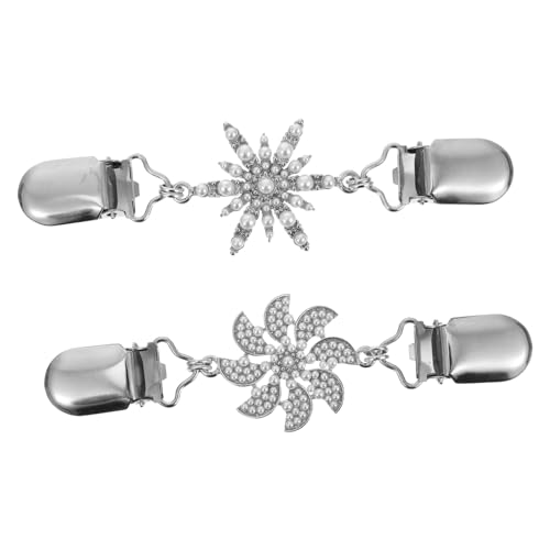 iplusmile 2 Stück Teiliges Strickjacken Clip aus Leichtem Eleganter Schmuckverschluss mit Perlen und Diamantoptik Vielseitig für Pullover Kleider Schals und Hemden Geeignet von iplusmile