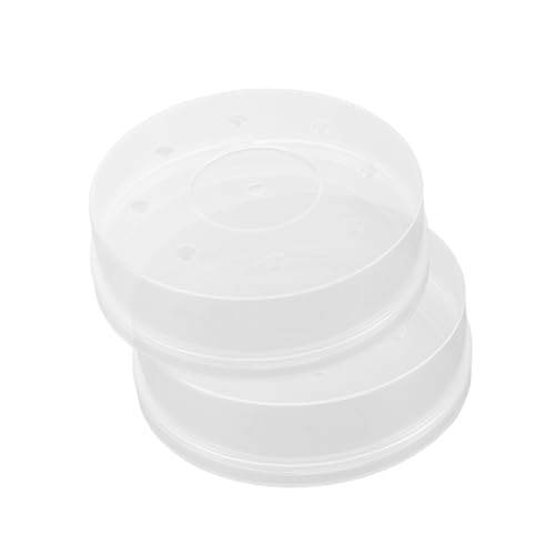 iplusmile 2 Stück Transparente Makeup Schwamm Halter Aufbewahrungsbox Rund Staubdichte Reise Kosmetik Puff Organizer Leicht Tragbar für Puderquaste und Schwämme von iplusmile