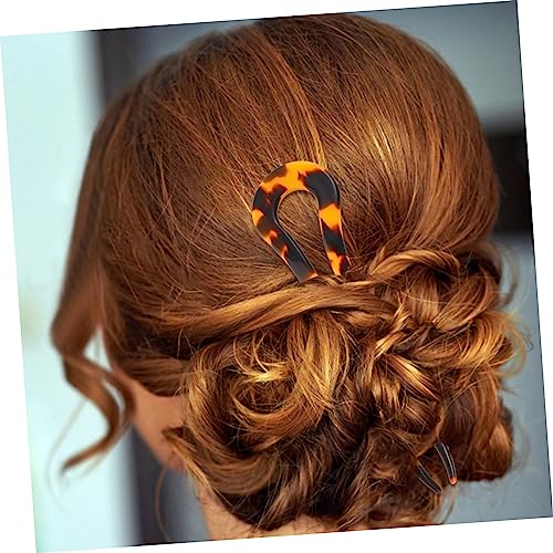 iplusmile 2 Stück U Förmige Haarnadeln Acetat Hair Sticks für Dutt und Chignon Dekorative French Hair Pins Tiefes Schildpatt und Cremeweiß Eleganter Haarschmuck für Damen und Festliche von iplusmile