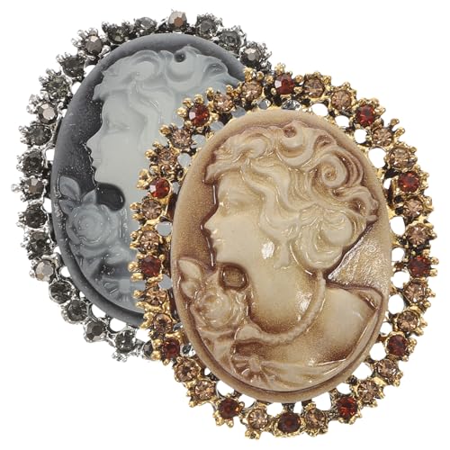 iplusmile 2 Stück Vintage Broschen Teilig Strass Broschen Anstecknadeln mit Dekorativem Kristalldesign Schmuck Pins für Damen und Mädchen Passend zu Mänteln Schals Kleidern und Taschen von iplusmile