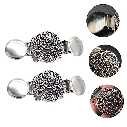 iplusmile 2 Stück Vintage Strickjacken Clip aus Legiertem in Antik Silber Schalspange für Damen Dekorative Cardigan Klammer für Hochzeit Party und Alltag Vielseitiges Accessoire von iplusmile