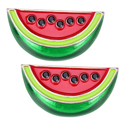 iplusmile 2 Stück Wassermelone Broschen Teilig Damen Anstecknadeln Cartoon Stil Brosche Clip für Kleid Schal Stola Revers Schmuck Zubehör Modisch Süß und Langlebig von iplusmile