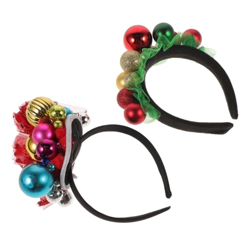 iplusmile 2 Stück Weihnachts Haarreifen mit Glocken Festliche Kopfbänder für Erwachsene und Langlebige Dekorative Party Accessoires für Weihnachten Fasching und Kostümpartys von iplusmile