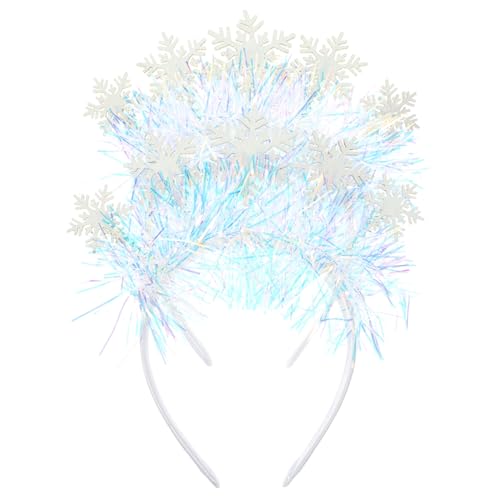 iplusmile 2 Stück Weihnachts Stirnbänder Weißes Schneeflocken Design Glitzerndes Haarschmuck Festlicher Kopfschmuck für Damen Party Fotorequisiten Weihnachten von iplusmile