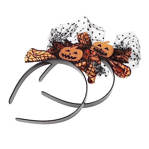 iplusmile 2Stücke Kürbisbogen Haarband für Halloween Party Lustige Kopfbedeckung für Cosplay und Festliche Anlässe Passend für Erwachsene eine Fröhliche von iplusmile