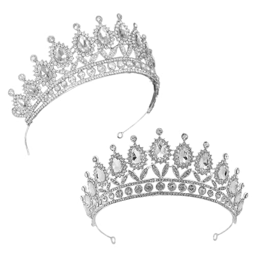 iplusmile 2pcs Modische Brautkronversestone Hochzeit Prinzessin Tiara Dress Accessoires Crystal Queen Crown Für Geburtstagsfeier Abschluss Silber von iplusmile