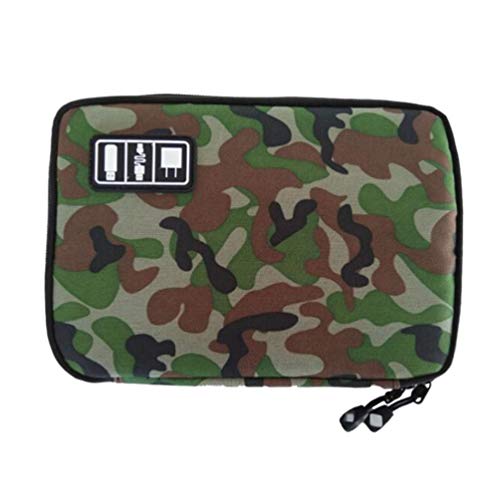 iplusmile 2schicht USB Kabel Aufbewahrungstasche Elektronik Organizer Für Digitale Gadgets Für Mit Camouflage Grün Design Multifunktionale Reisetasche Für Ladegeräte Und Zubehör von iplusmile
