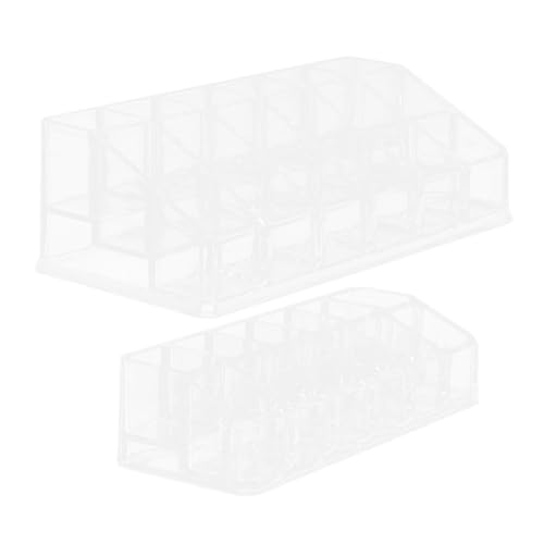 iplusmile 2stücke Lippenstiftständer Organizer Transparent Für Schreibtisch Haushalt Lippenstiftbox Make-up-aufbewahrungshalter Lippenstift-lagerung Rack von iplusmile