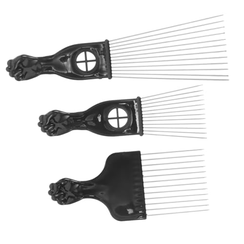 iplusmile 3 Stck Metall Afro Hair Pick Teiliges Leichtes Tragbares Haarstyling Werkzeug für Männer und Erwachsene Schonend bei Krausem und Lockigem Haar Geeignet für Friseursalon und von iplusmile