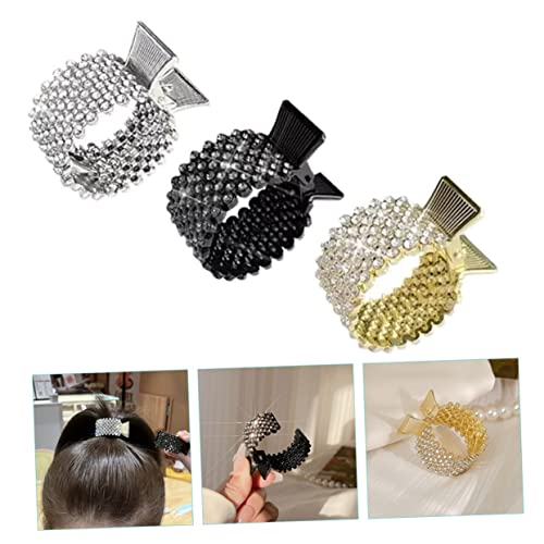 iplusmile 3 Stück Haarklammern mit Strasssteinen Metall Haarspangen für Dickes und Dünnes Haar Rutschfester Ponytail Halter für Damen Stabiler Haargreifer für Lange Haare Modisches von iplusmile