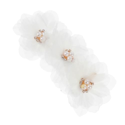 iplusmile 3 Stück Teiliges Blüten Haarnadeln für Mädchen und Damen Haarspangen Beige Zarte Gerüschte Blumen Designs Vielseitige Haar Accessoires für Partys und Alltag von iplusmile