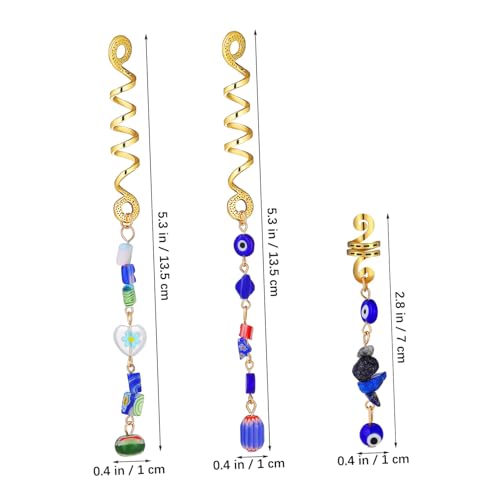 iplusmile 3 Stück Teiliges Dreadlock Schmuck Haarring aus Legierung Leichte Robuste Haarmanschetten für Zöpfe Einfach Anzubringen Vielseitig Einsetzbar für Klassische und Ausgefallene von iplusmile