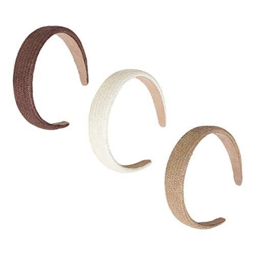 iplusmile 3 Stück Teiliges Geflochtene Haarbänder aus Robustem Stirnbänder Beige Khaki und Braun für Damen Haarreifen zum Fixieren und Styling für Alltag und Partys von iplusmile