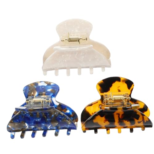 iplusmile 3 Stück Teiliges Kleine Haarklammern aus Robustem Material Haarklammern für Damen und Mädchen Farblich Abgestimmt Weiß Blau und Leopardenmuster Langlebige Haarspangen für von iplusmile