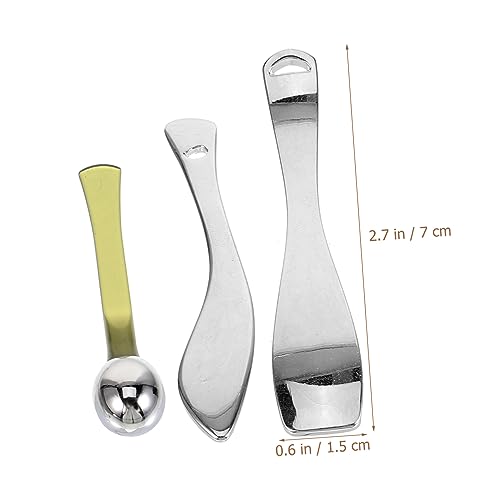 iplusmile 3 Stück Teiliges Kosmetikspatel aus Metall Vielseitiger Lotion Löffel und Gesichtscreme Spatel Hautfreundlich Glatte Oberfläche Geeignet für Gesichtsmaske Creme Peeling und DIY von iplusmile