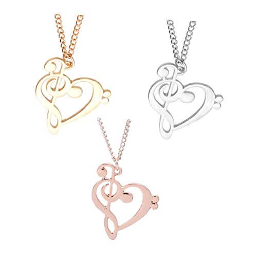 iplusmile 3 Stück Teiliges Noten Anhänger Halsketten aus Sicherer Legierung Langlebig und Hautfreundlich Strickpullover Schmuck Accessoires Leicht und Tragbar als für Damen und Herren von iplusmile