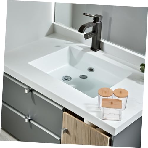 iplusmile 3 Stück Teiliges Transparentes Wattepad und Wattestäbchen Aufbewahrungsset aus Robustem mit Deckel Belüftet Staubdicht und Auslaufsicher für Make Up Organizer und von iplusmile