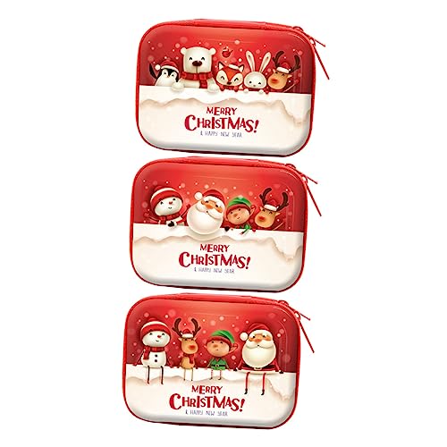 iplusmile 3 Stück Teiliges Weihnachts Münzbeutel mit Festlicher Aufbewahrungstasche Leicht Handlich Klein für Freunde für Schule Shopping und Alltag von iplusmile