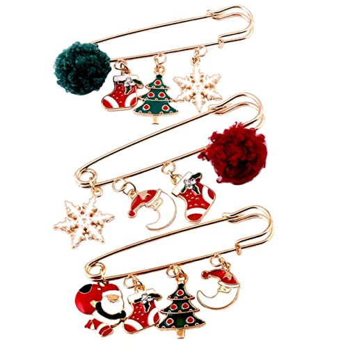 iplusmile 3 Stück Teiliges Weihnachtsbroschen Damenlegierungsmaterialien Langlebig Eleganter Schal und Kleidungsanstecker Festlich für Parties Business Events Geeignet von iplusmile