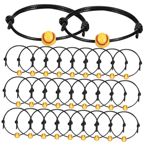 iplusmile 30 Stück Baseball Themenarmbänder Baseball Fan Armbänder Baseball Charm Armbänder Baseball Armband Für Mädchen Sport Motto Partygeschenke Baseball Motto Partygeschenke Acryl von iplusmile