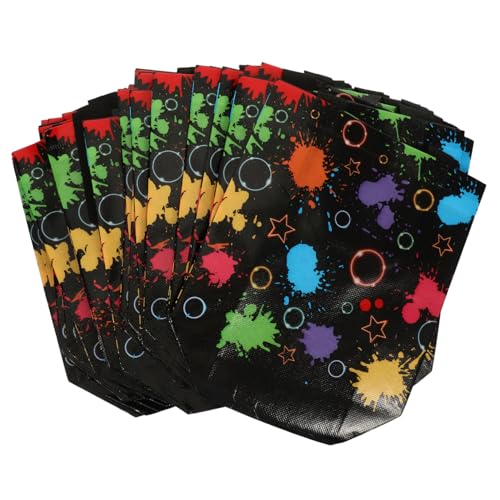 iplusmile 30 Stück Teiliges Faltbare und Einkaufstaschen aus Strapazierfähigem Vliesstoff mit Praktischem Griff Große Kapazität Wasserabweisend Wiederverwendbar für Partys Familie und von iplusmile