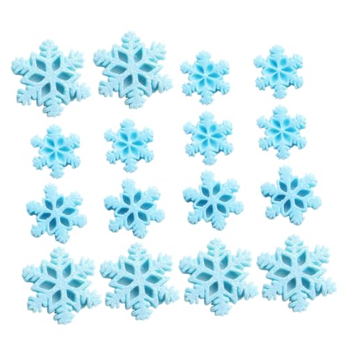 iplusmile 36 Stück Teiliges Schneeflocken aus Resin mit Blauem Glitzer Langlebige DIY Weihnachtsdeko für Bastelarbeiten Haarschmuck und Festliche Partydekoration von iplusmile